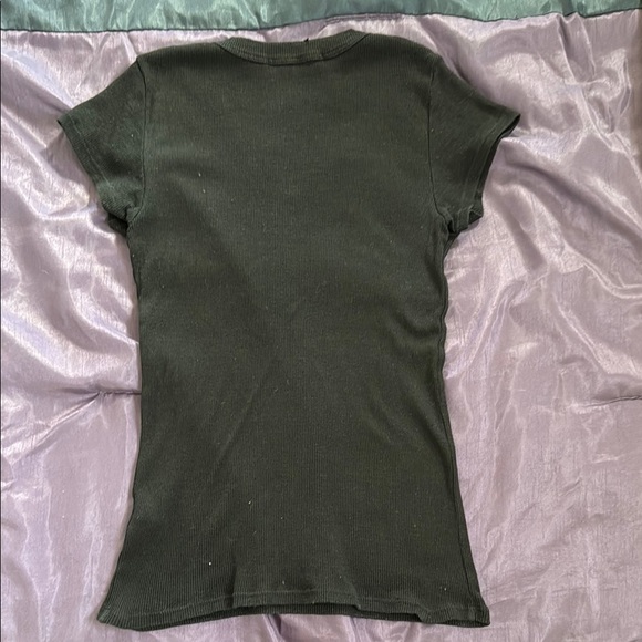 Michael Stars Womens Knit Short Sleeves V-Neck Stretch - Picture 2 of 7